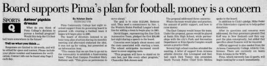 Pima's inaugural football season